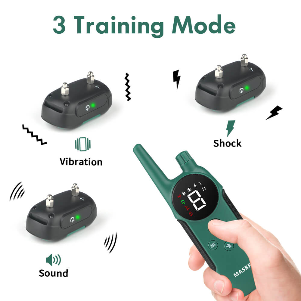 MASBRILL Dog Shock Collar with Remote Rechargeable Electric Dog Training Collar -912