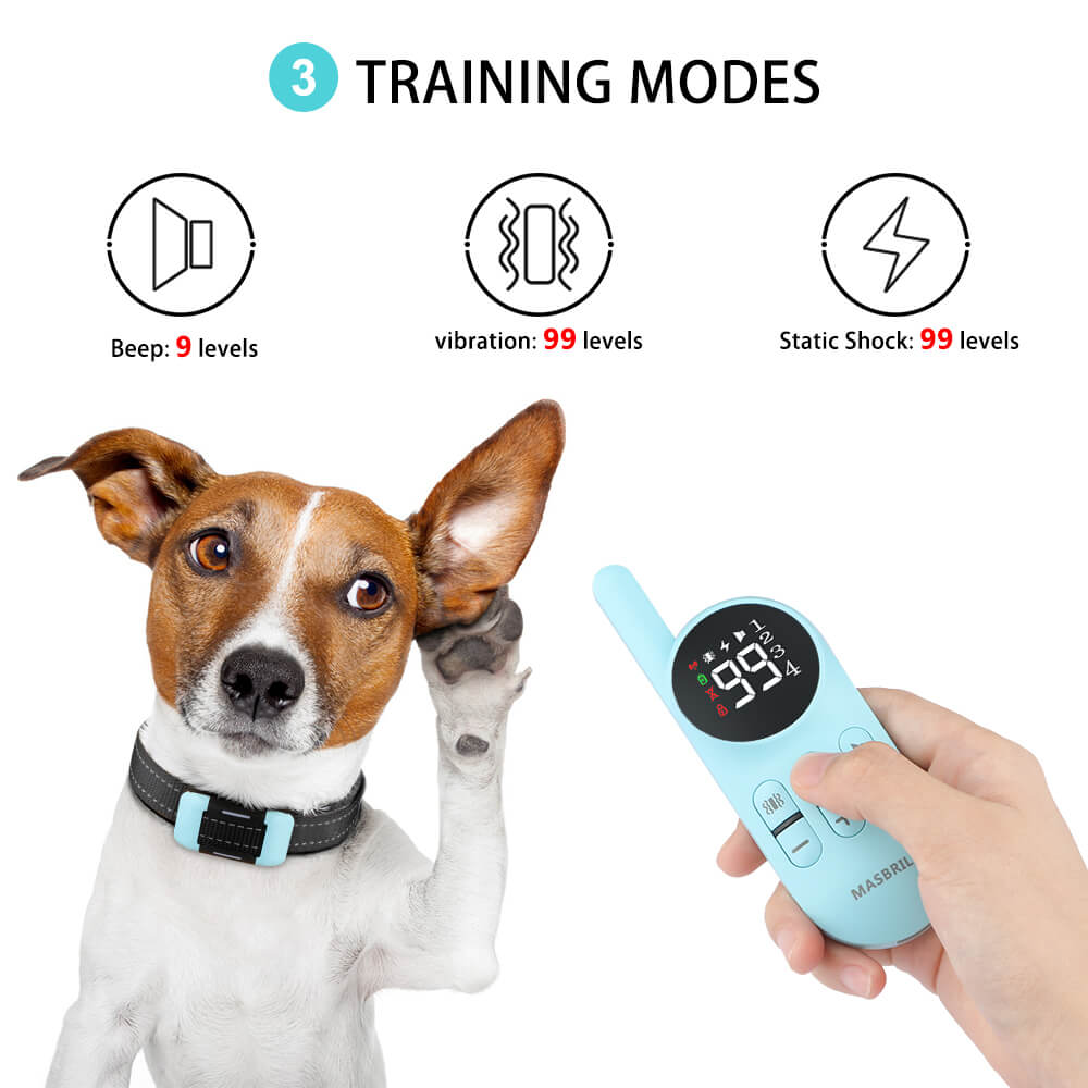 MASBRILL Rechargeable Electric Dog Training Collar Shock Collar With Remote-915