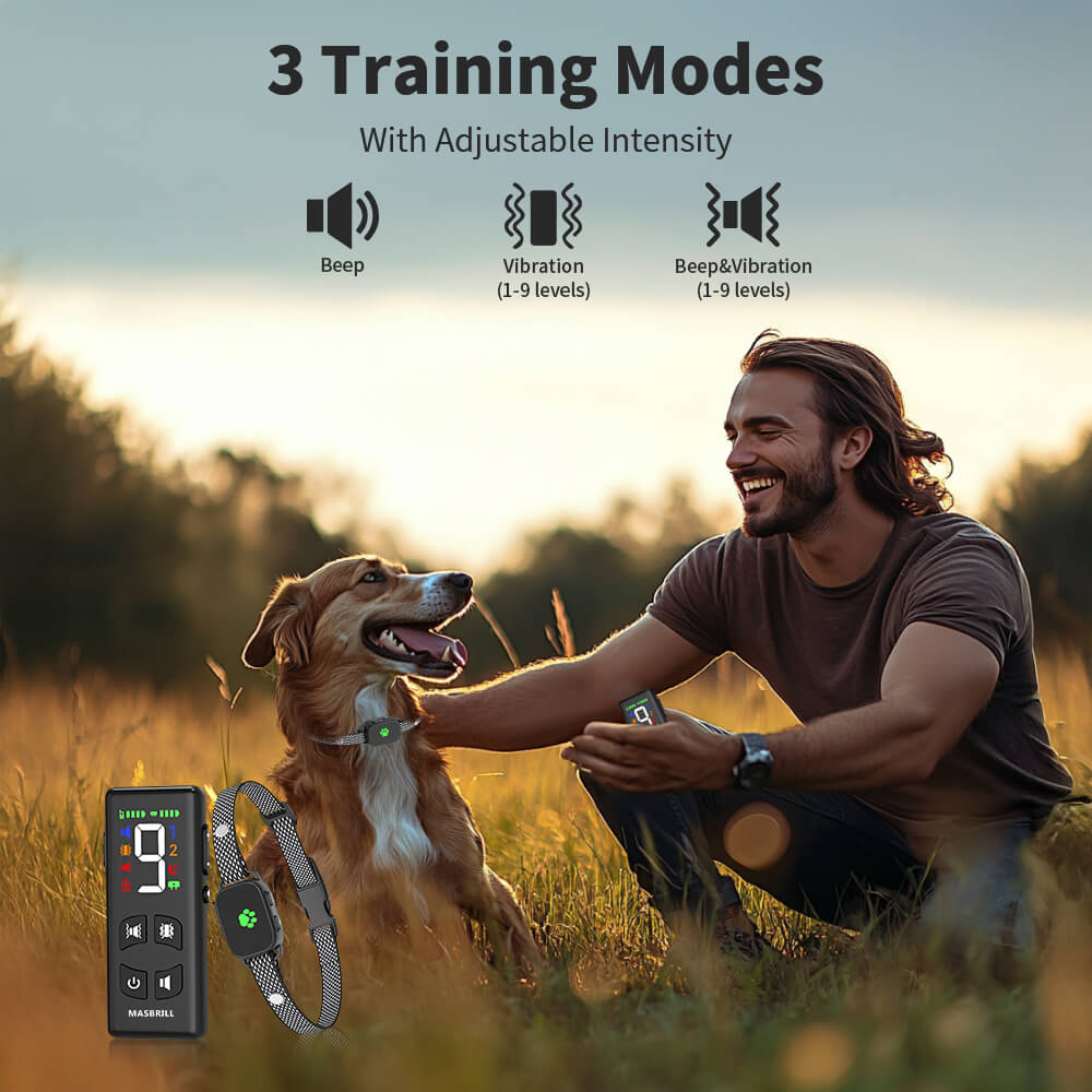 Masbrill No-Shock Small Dog Training Collar for 2 Dogs | IPX7 Waterproof Remote Training System | Vibration Training Collar Masbrill No-Shock Small Dog Training Collar for 2 Dogs | IPX7 Waterproof Remote Training System | Vibration Training Collar