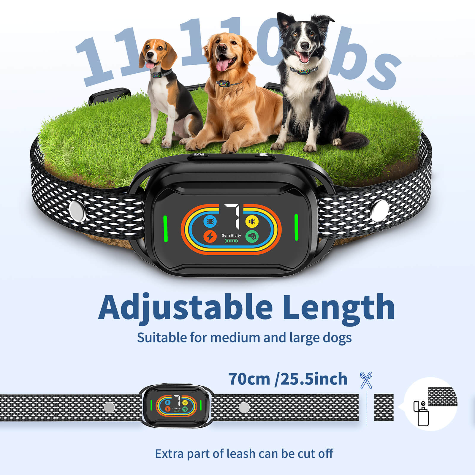 Dog Bark Collar, Anti Bark Collar For Large Medium Dogs, Rechargeable