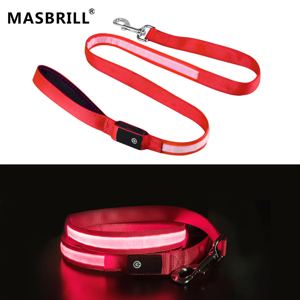 MASBRILL LED Dog Leash USB Rechargeable Pet Leash
