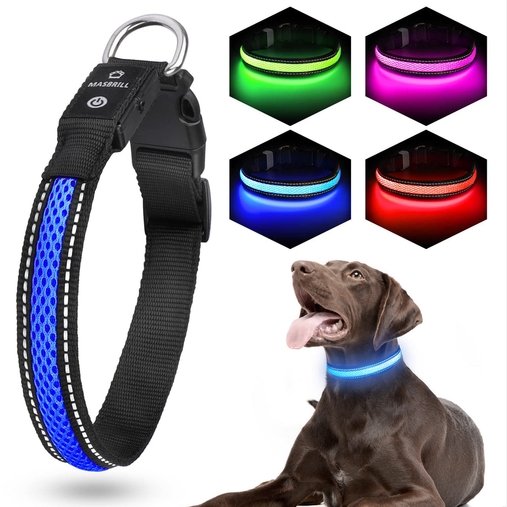 MASBRILL LED Adjustable Soft Mesh Dog Collar、best dog collar